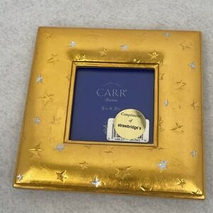 Vintage 1997 Carr Frames Gold Star Celestial Square Photo Frame 3.5x3.5